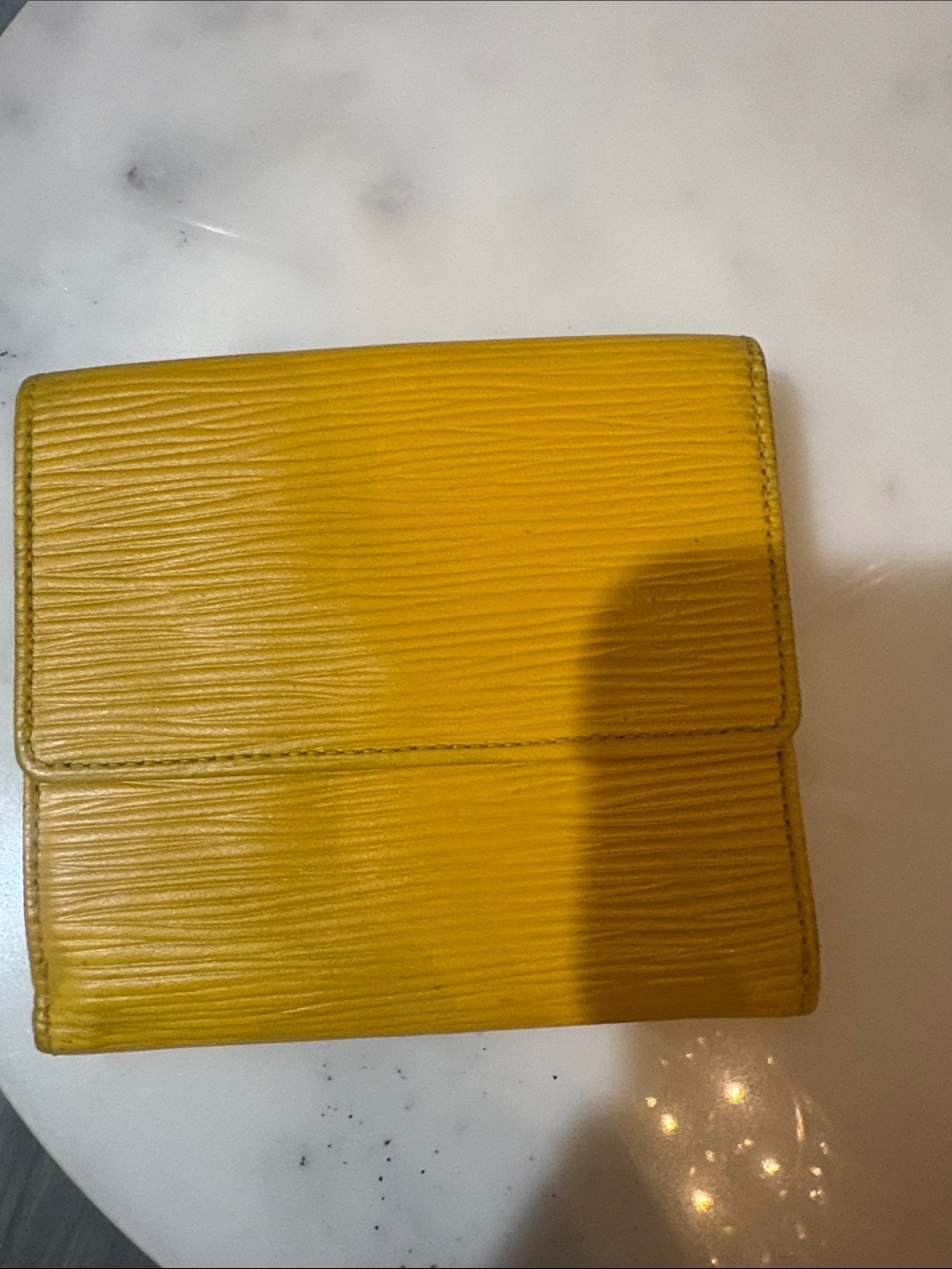 Louis Vuitton Yellow Textured Epi Leather Wallet